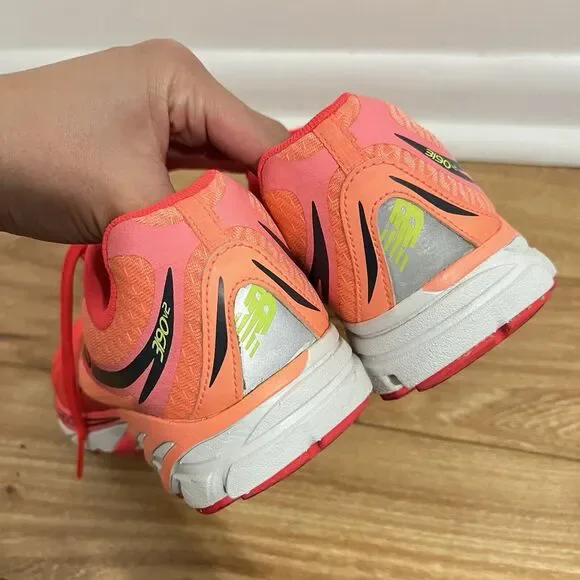 NEW BALANCE 3190 V2 Sneaker Size 8 Trainers Orange Pink Synthetic Women Coral - Picture 6 of 9